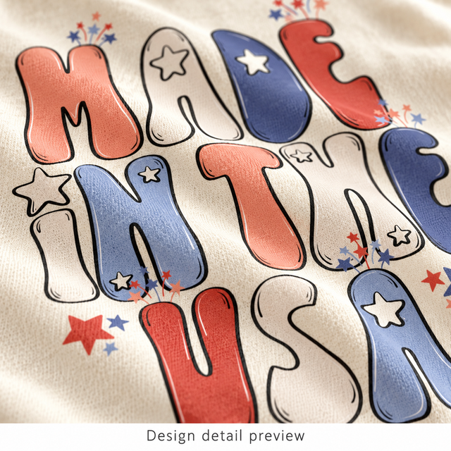 Generated design detail preview of Made In The USA Shirt artwork