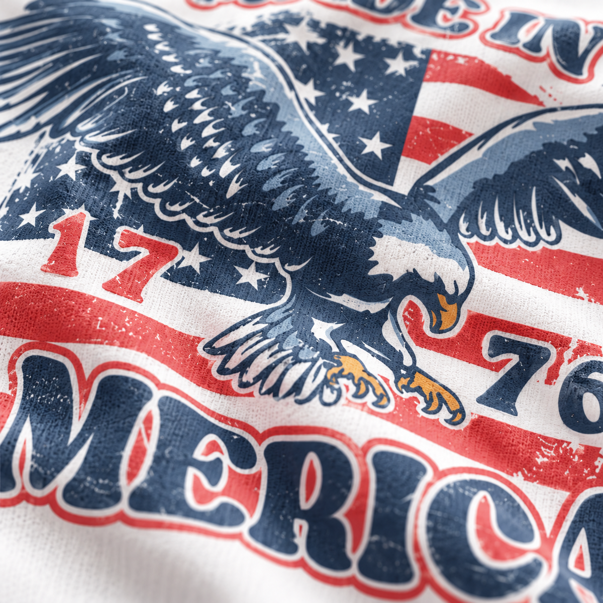 Generated close-up design visualization of Made In America Shirt