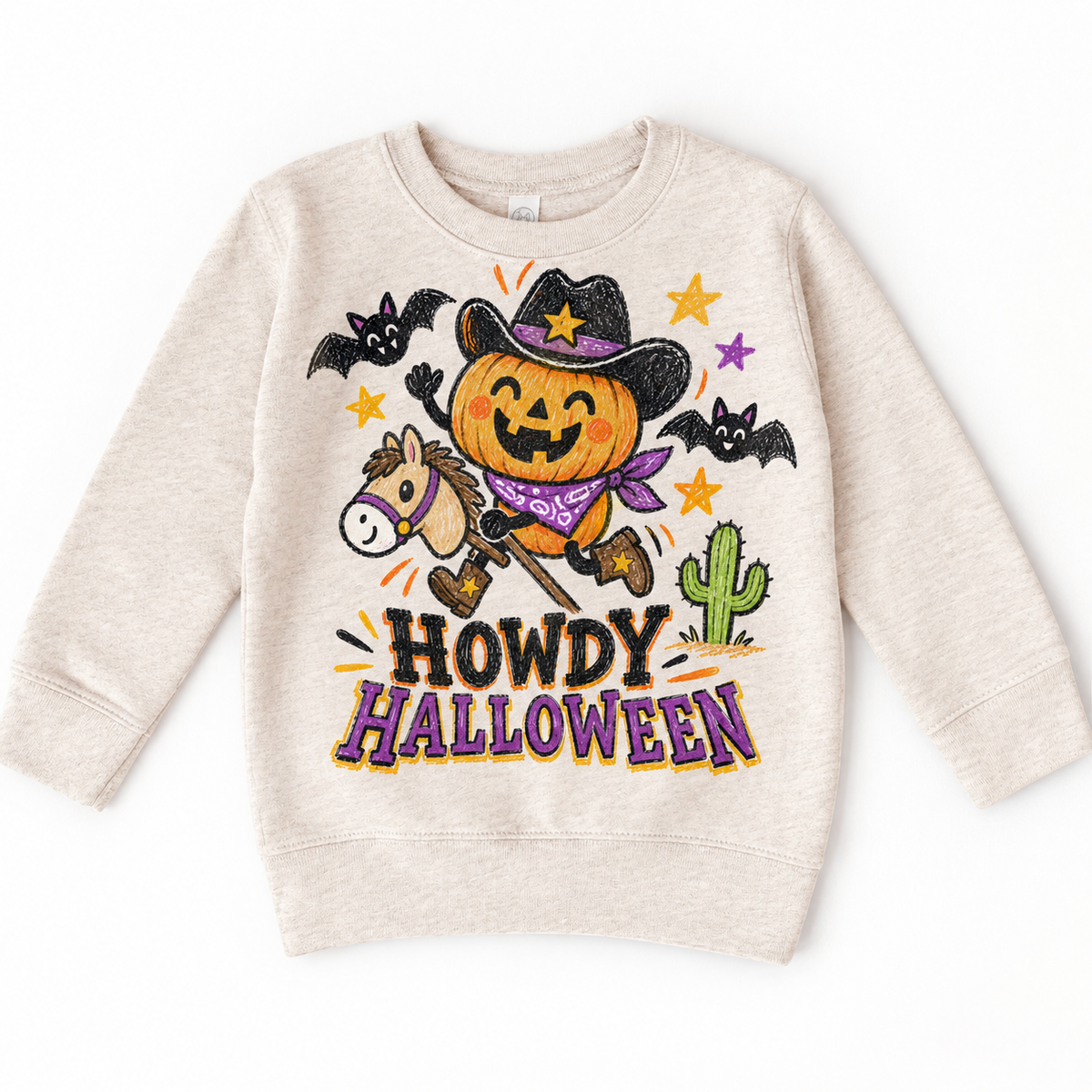 Howdy Halloween Western Shirt for Kids natural heather sweatshirt