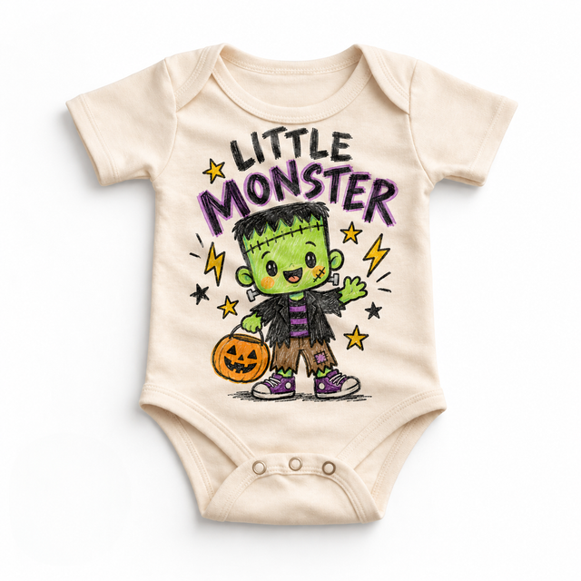 Little Monster Halloween Shirt for Kids – natural baby bodysuit