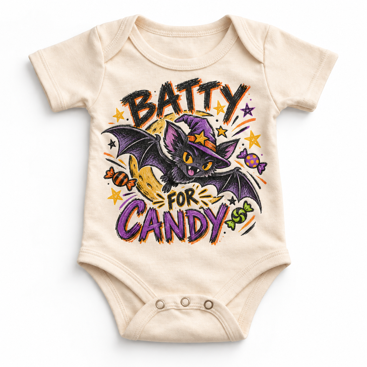 Batty for Candy Halloween Shirt for Kids – natural baby bodysuit