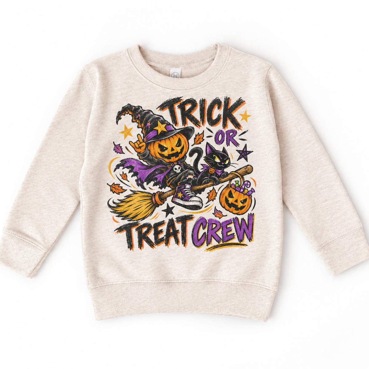 Trick or Treat Crew Halloween Shirt for Kids – natural youth sweatshirt