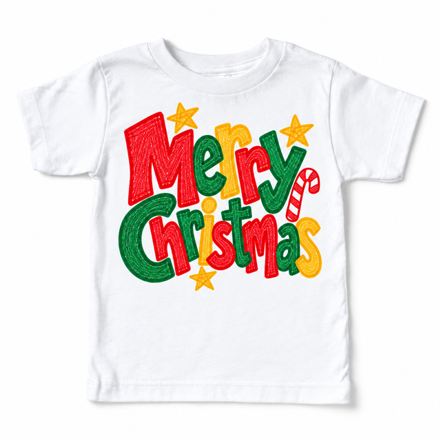 Merry Christmas Christmas design on a white tee