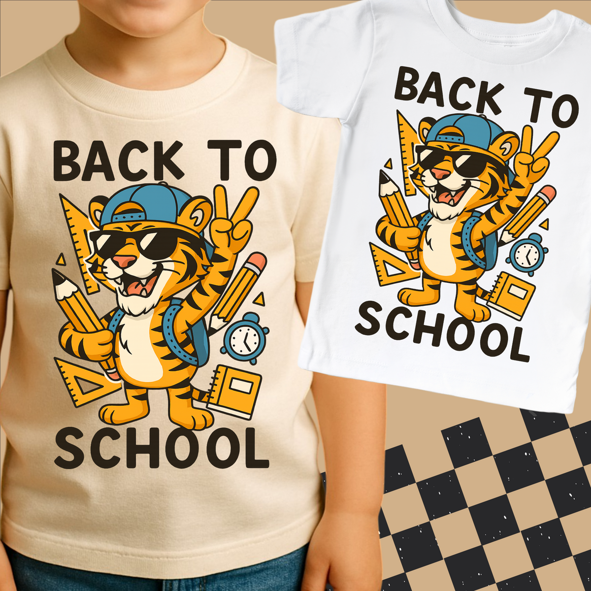 Madi Moosh Tigers mascot graphic shirt for kids