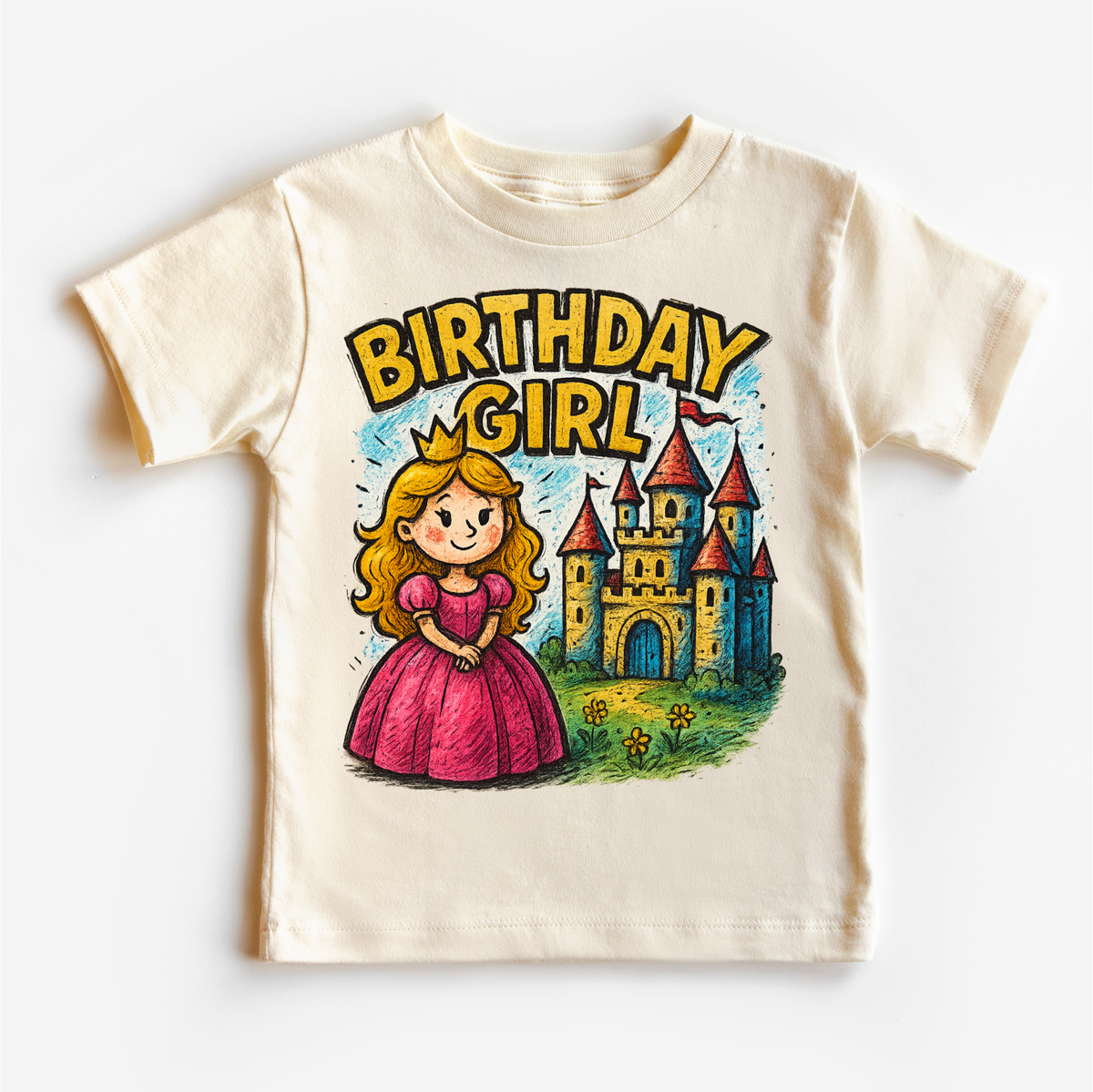 Girls Princess Birthday, Girls Birthday graphic T-shirt by Madi Moosh