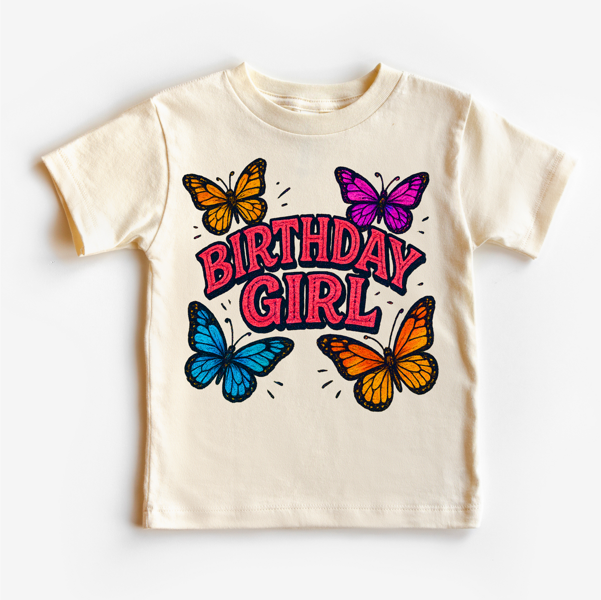 Girls Butterfly Birthday, Girls Birthday graphic T-shirt by Madi Moosh