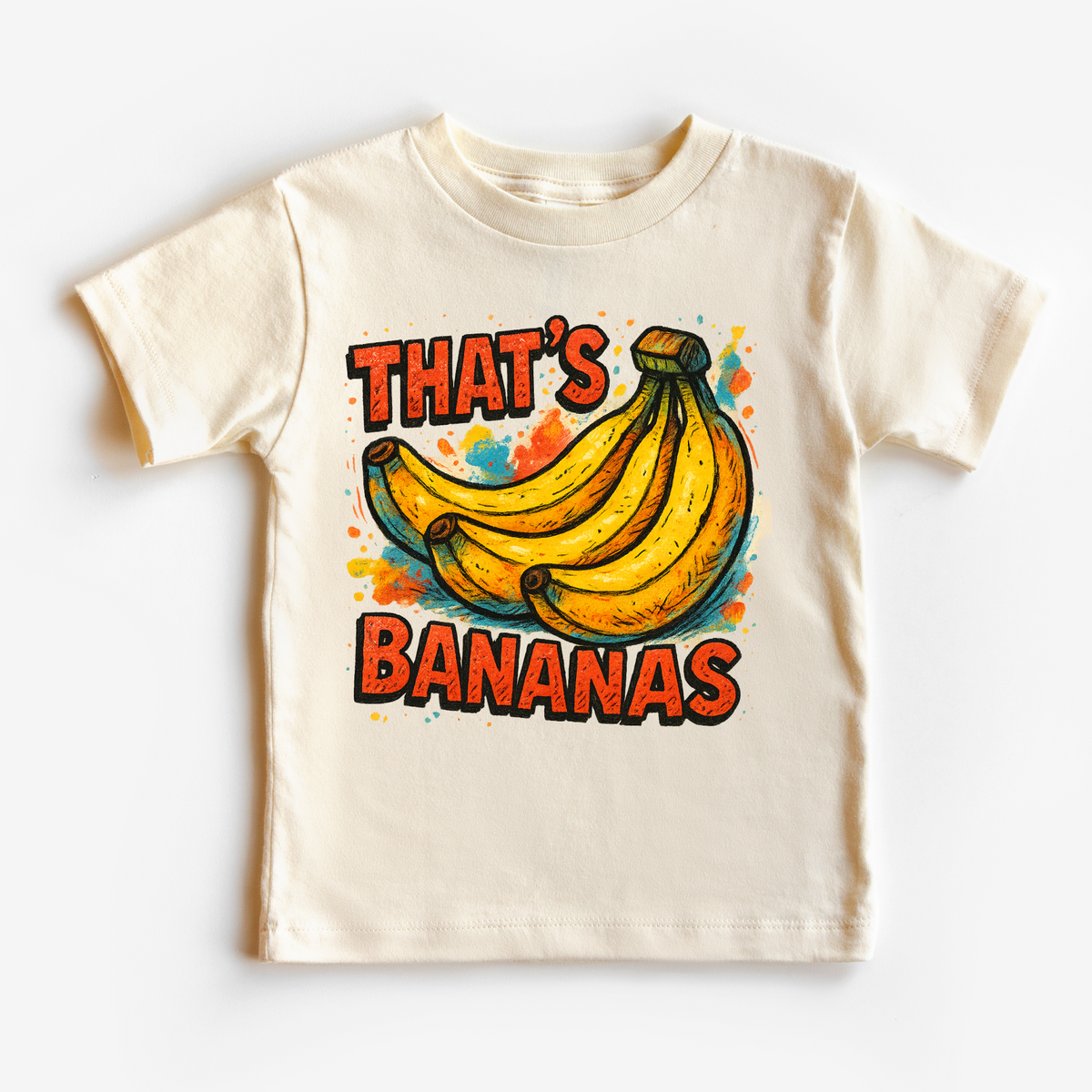 Funny That's Bananas design on a natural garment.