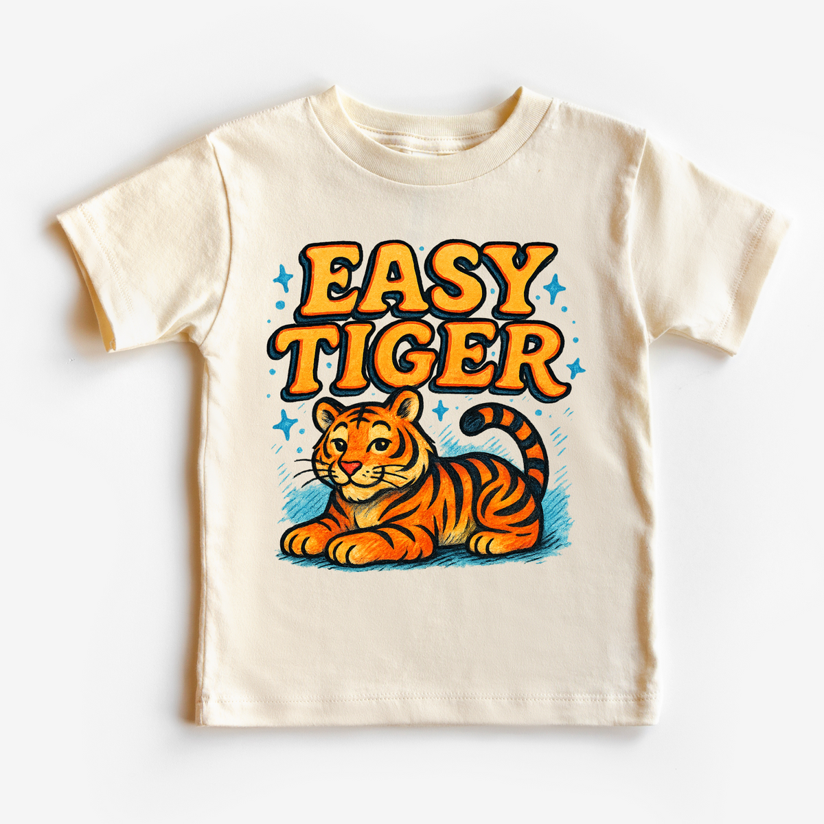 Easy Tiger Funny, Kids graphic T-shirt by Madi Moosh