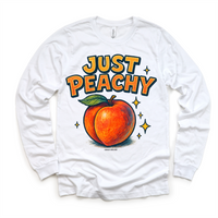 Just Peachy Fruit design on a long sleeve shirt.