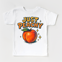 Just Peachy Fruit design on a white garment.