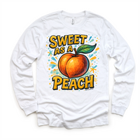 Sweet As A Peach Fruit design on a long sleeve shirt.
