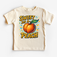 Sweet As A Peach Fruit, Food Pun graphic T-shirt by Madi Moosh