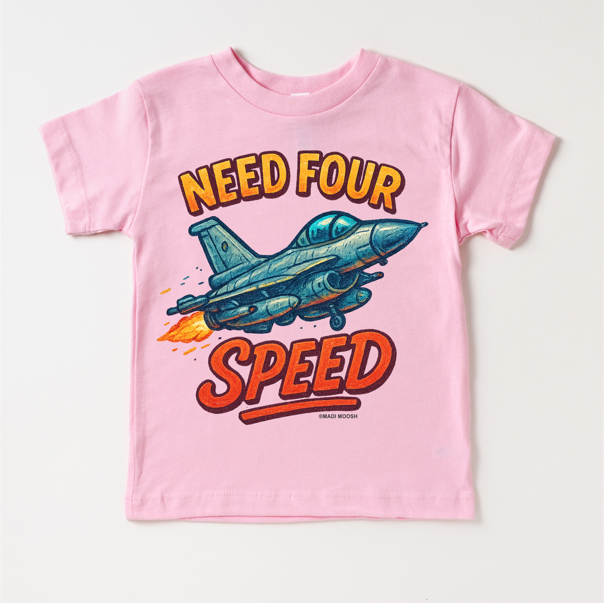 Need Four Speed Airplane Birthday design on a pink garment.