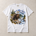 White Comfort Colors short-sleeve T-shirt with Bald Eagle Mountain graphic, front flat lay