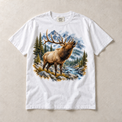 White Comfort Colors short-sleeve T-shirt with Elk Mountain graphic, front flat lay
