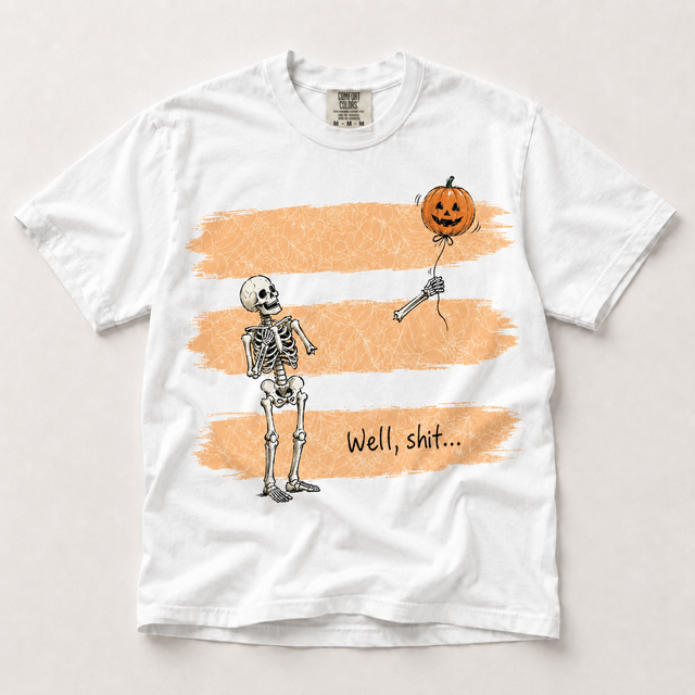 Well Shit Skeleton Shirt in white