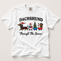 Dachshund Through the Snow Christmas shirt in white