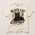 Black Cat Energy Halloween shirt in ivory