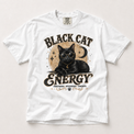 Black Cat Energy Halloween shirt in white