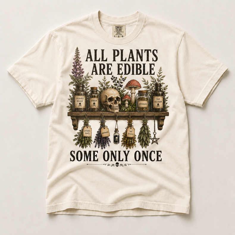 All Plants Are Edible Shirt in ivory
