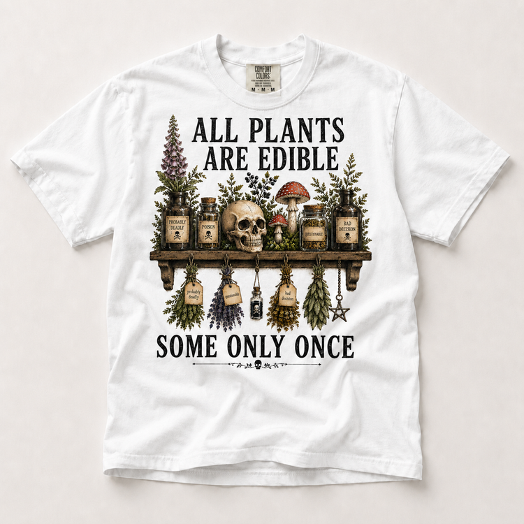 All Plants Are Edible Shirt in white