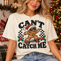 Woman wearing natural Comfort Colors Can't Catch Me Shirt