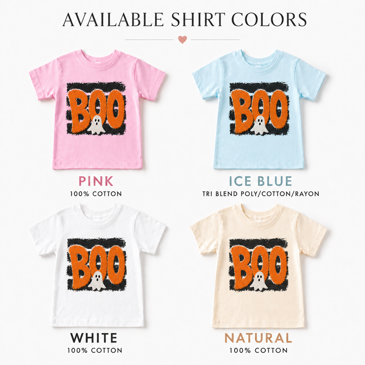 Kids Boo Halloween Shirt, Cute Ghost Toddler Tee, Retro Spooky Fall T-Shirt for Boys and Girls