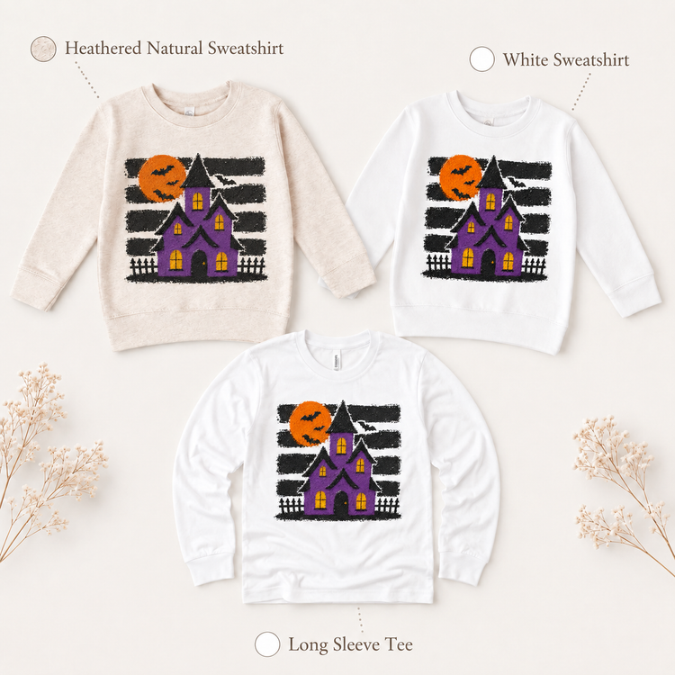 Kids Haunted House Halloween Shirt, Spooky Toddler Tee, Retro Fall Graphic T-Shirt