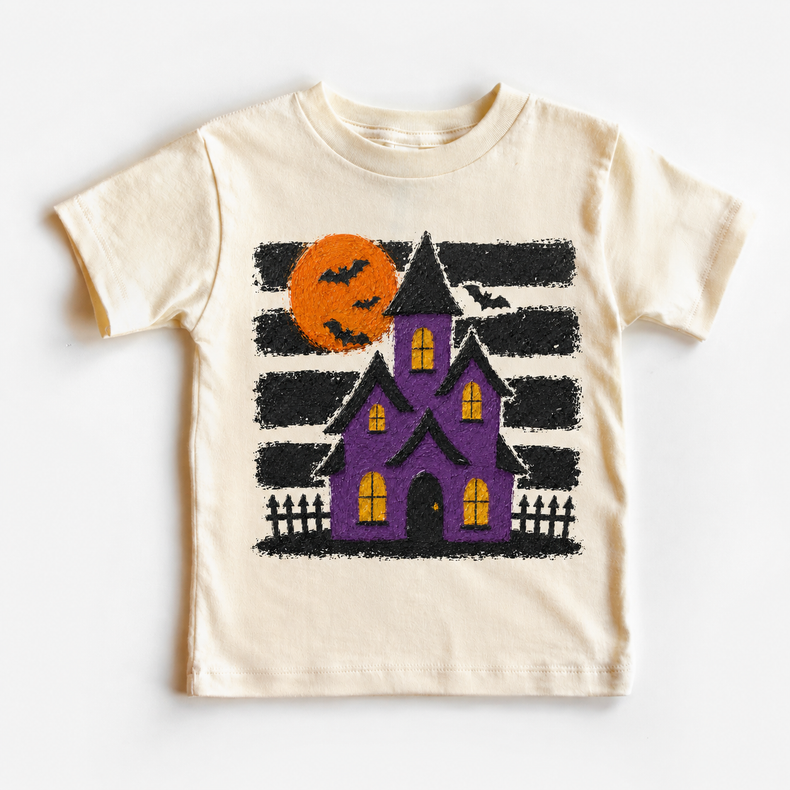 Kids Haunted House Halloween Shirt, Spooky Toddler Tee, Retro Fall Graphic T-Shirt