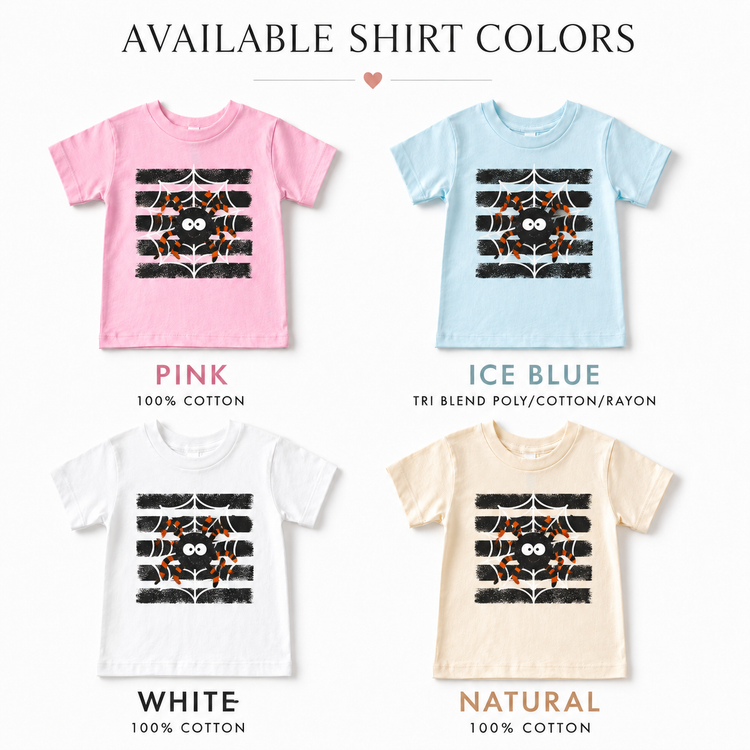 Kids Spider Halloween Shirt, Cute Spooky Toddler Tee, Spiderweb Fall Graphic T-Shirt