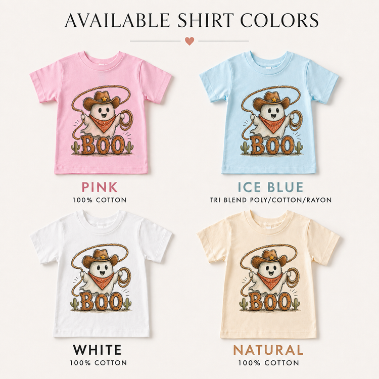 Kids Cowboy Ghost Halloween Shirt, Western Boo Toddler Tee, Cute Spooky Rodeo Graphic