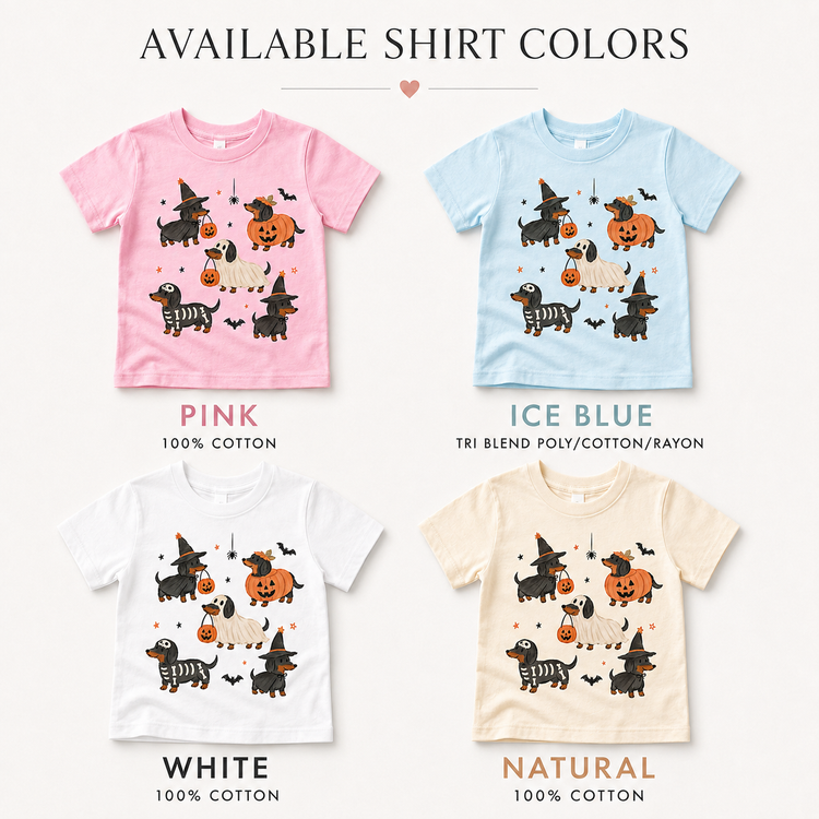 Halloween Dachshund Shirt, Kids Wiener Dog Tee, Spooky Puppy Graphic, Toddler Fall T-Shirt