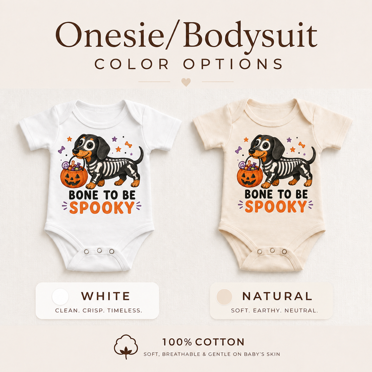 Halloween Dachshund Shirt, Bone to Be Spooky Kids Tee, Skeleton Wiener Dog Trick or Treat T-Shirt
