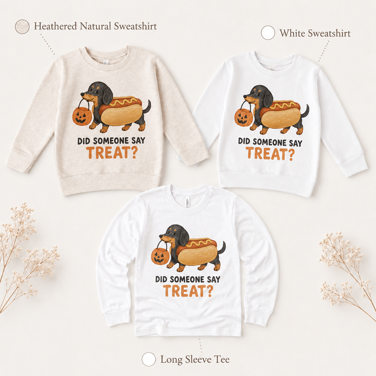 Halloween Dachshund Hot Dog Kids T-Shirt – Did Someone Say Treat?
