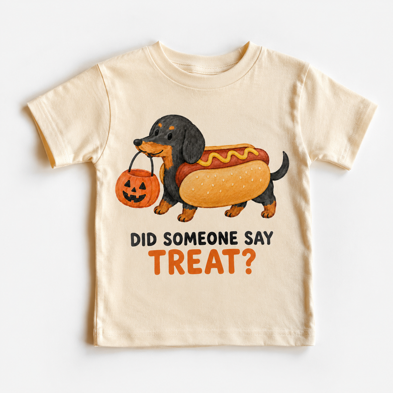 Halloween Dachshund Hot Dog Kids T-Shirt – Did Someone Say Treat?