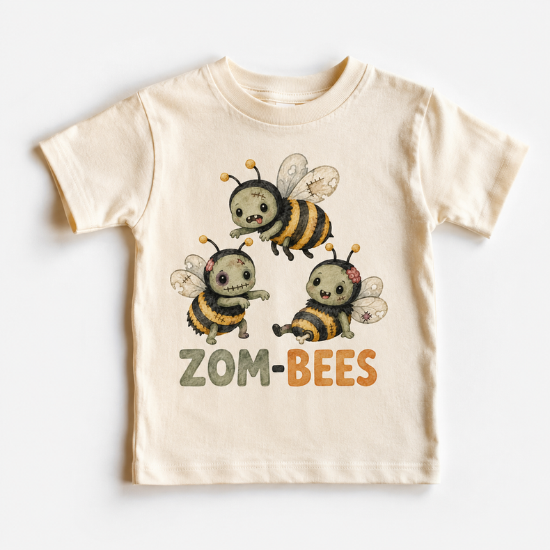 Zombie Bee Halloween Shirt, Zom-Bees Kids Tee, Cute Spooky Bee T-Shirt, Trick or Treat Halloween Top