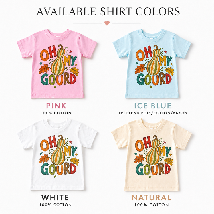 Oh My Gourd Kids Shirt, Funny Fall Pumpkin Tee, Autumn Toddler T-Shirt, Thanksgiving Shirt, Cute Harvest Graphic Tee