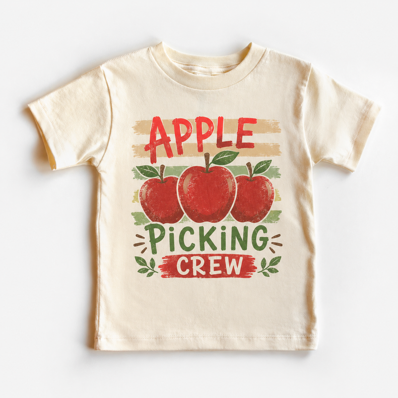Apple Picking Crew Kids Shirt, Fall Apple Orchard Tee, Autumn Toddler T-Shirt, Family Apple Picking Shirt