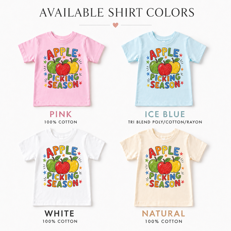 Apple Picking Season Kids Shirt, Fall Apple Orchard Tee, Toddler Autumn T-Shirt, Harvest Top