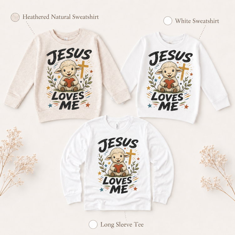 Jesus Loves Me Kids Shirt, Christian Lamb Tee, Faith Toddler T-Shirt, Sunday School Gift