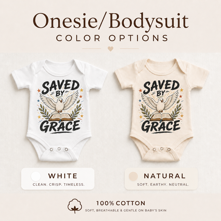 Saved By Grace Kids Shirt, Christian Dove Bible Tee, Faith Toddler T-Shirt, Religious Gift