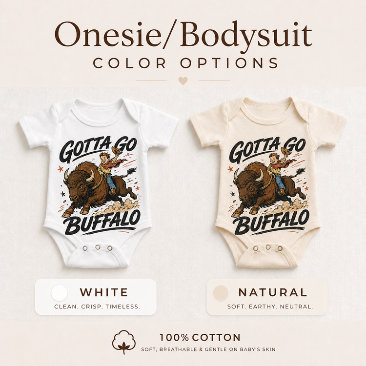 Gotta Go Buffalo Shirt, Funny Kids Western Graphic Tee, Cowboy T-Shirt