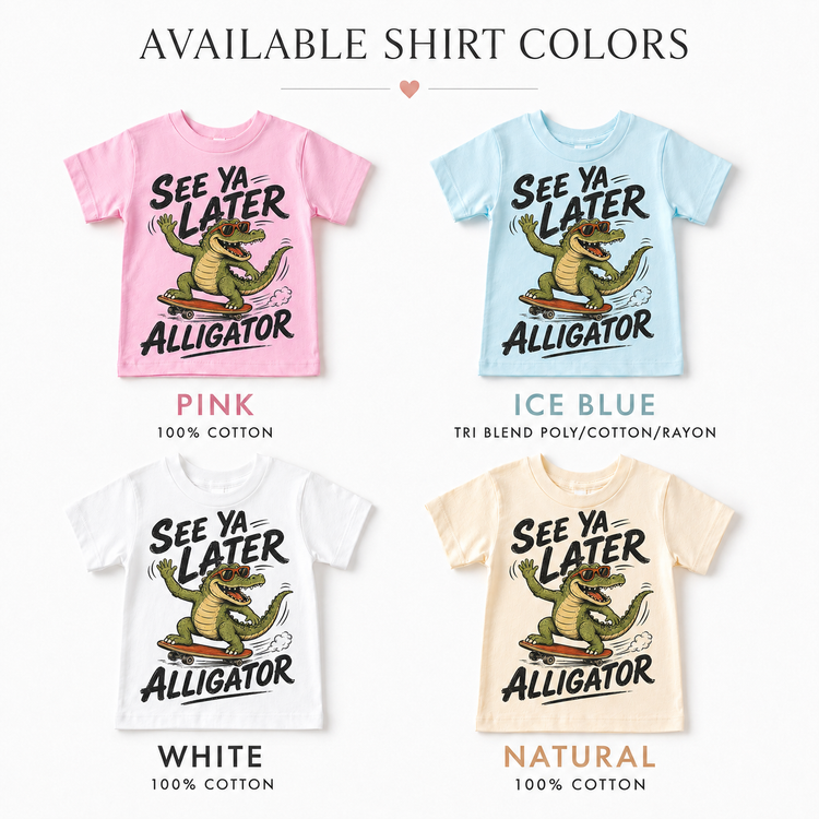 See Ya Later Alligator Shirt, Skateboarding Gator Kids Graphic Tee, Funny T-Shirt