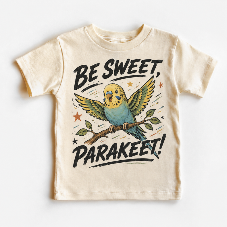 Be Sweet Parakeet Shirt, Cute Kids Bird Graphic Tee, Funny Animal T-Shirt