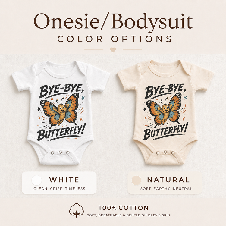 Bye Bye Butterfly Kids Shirt, Cute Monarch Graphic Tee, Funny Goodbye T-Shirt