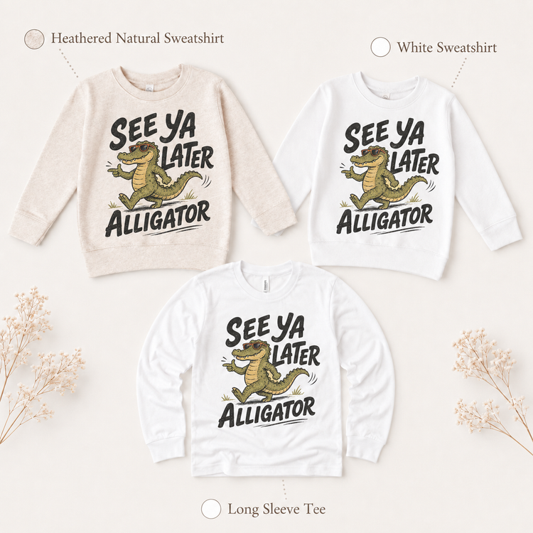 See Ya Later Alligator Shirt, Funny Kids Gator Graphic Tee, Retro T-Shirt