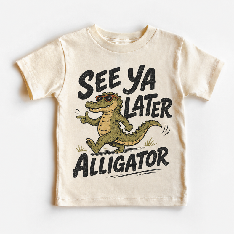 See Ya Later Alligator Shirt, Funny Kids Gator Graphic Tee, Retro T-Shirt