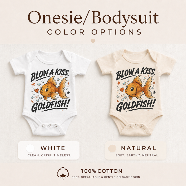 Blow a Kiss Goldfish Shirt, Funny Kids Graphic Tee, Cute Fish T-Shirt