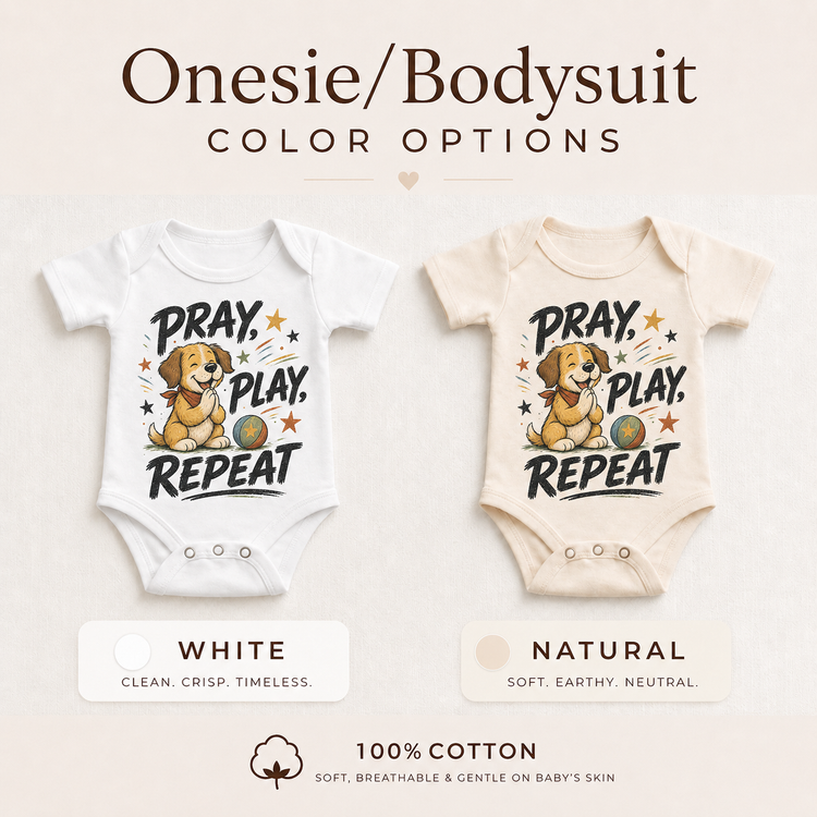 Pray Play Repeat Kids Shirt, Christian Puppy Tee, Faith Toddler T-Shirt Gift