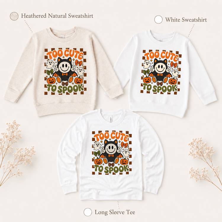 Kids To Cute To Spook Halloween Tee - Vampire And Ghost Shirt
